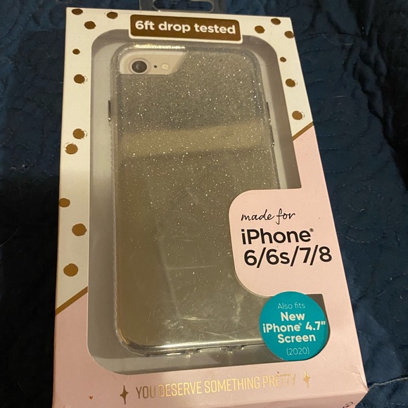 iPhone 6/6s/7/8 shimmery silver phone case - Picture 1 of 4